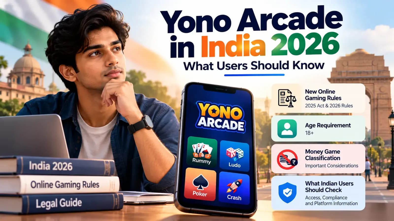 Yono Arcade in India 2026: the Online Gaming Act, the 18+ age rule and money-game classification